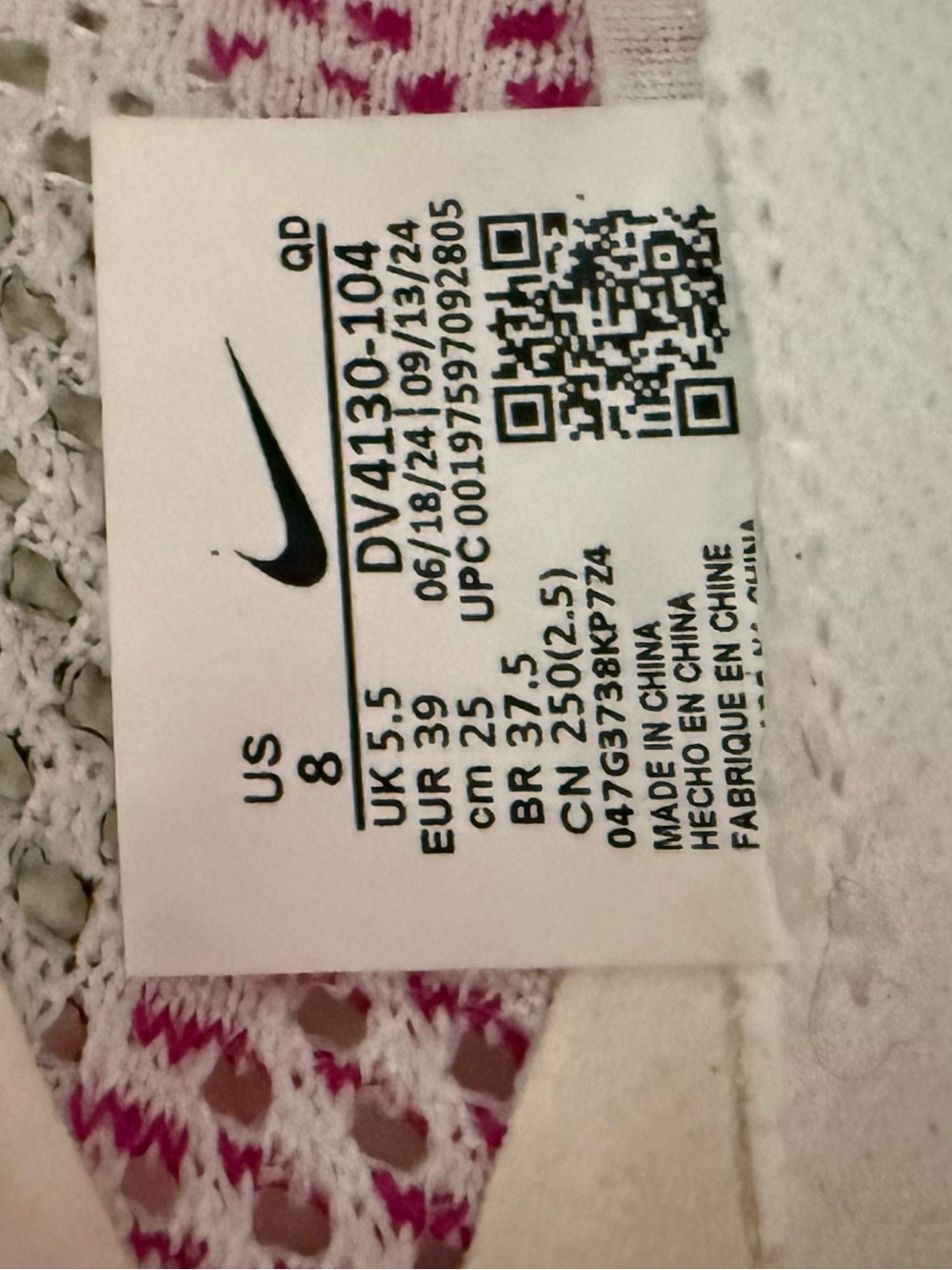 Nike Women's Running Shoes White with Pink Gradient & Black Swoosh - Picture 3 of 4